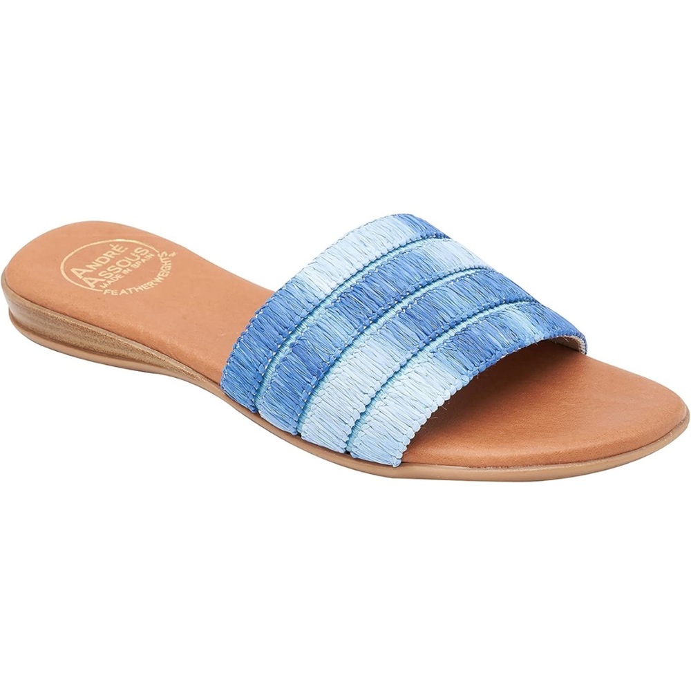 Andre Assous Blue Striped Sandals